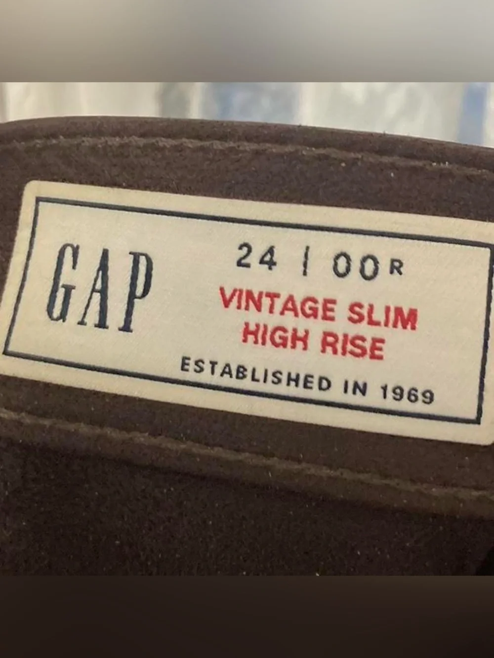 Gap brown leather slim fit trousers Size 00